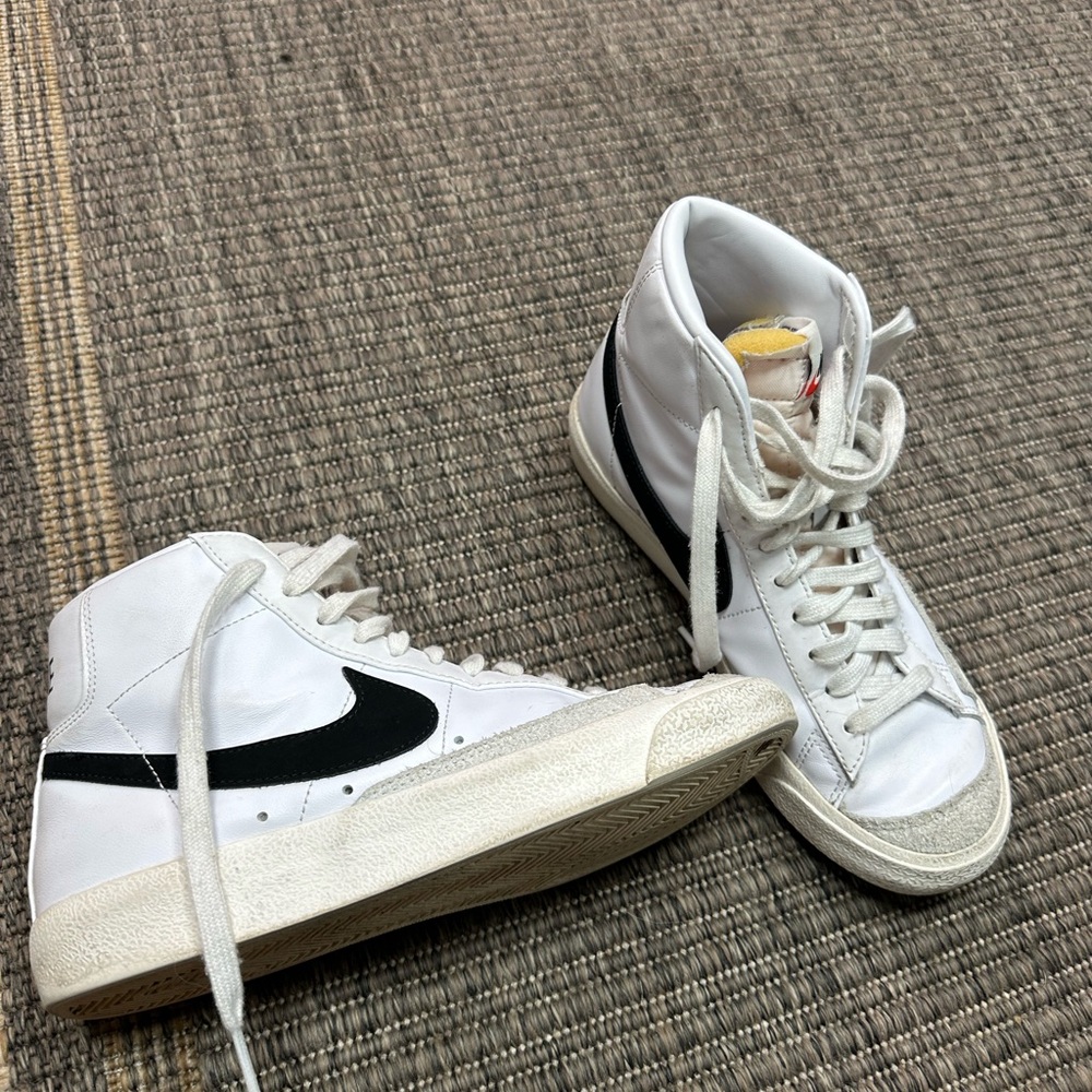 Nike Blazers White and Black High-Top Sneakers